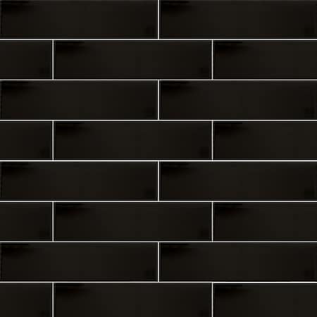 Msi Kona Black 4 in. x 16 in. Glossy Ceramic Subway Wall Tile, 25PK ZOR-PT-0711